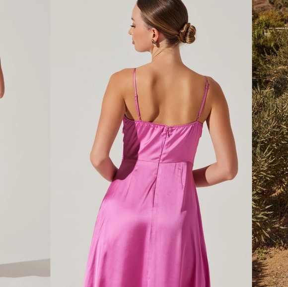 NWOT ASTR The Label Bustier Satin Midi Dress - Picture 2 of 7